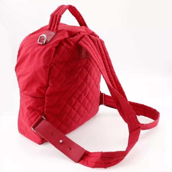 CHANEL COCO Mark Backpack Daypack Matelasse Red Nylon Women main image 4